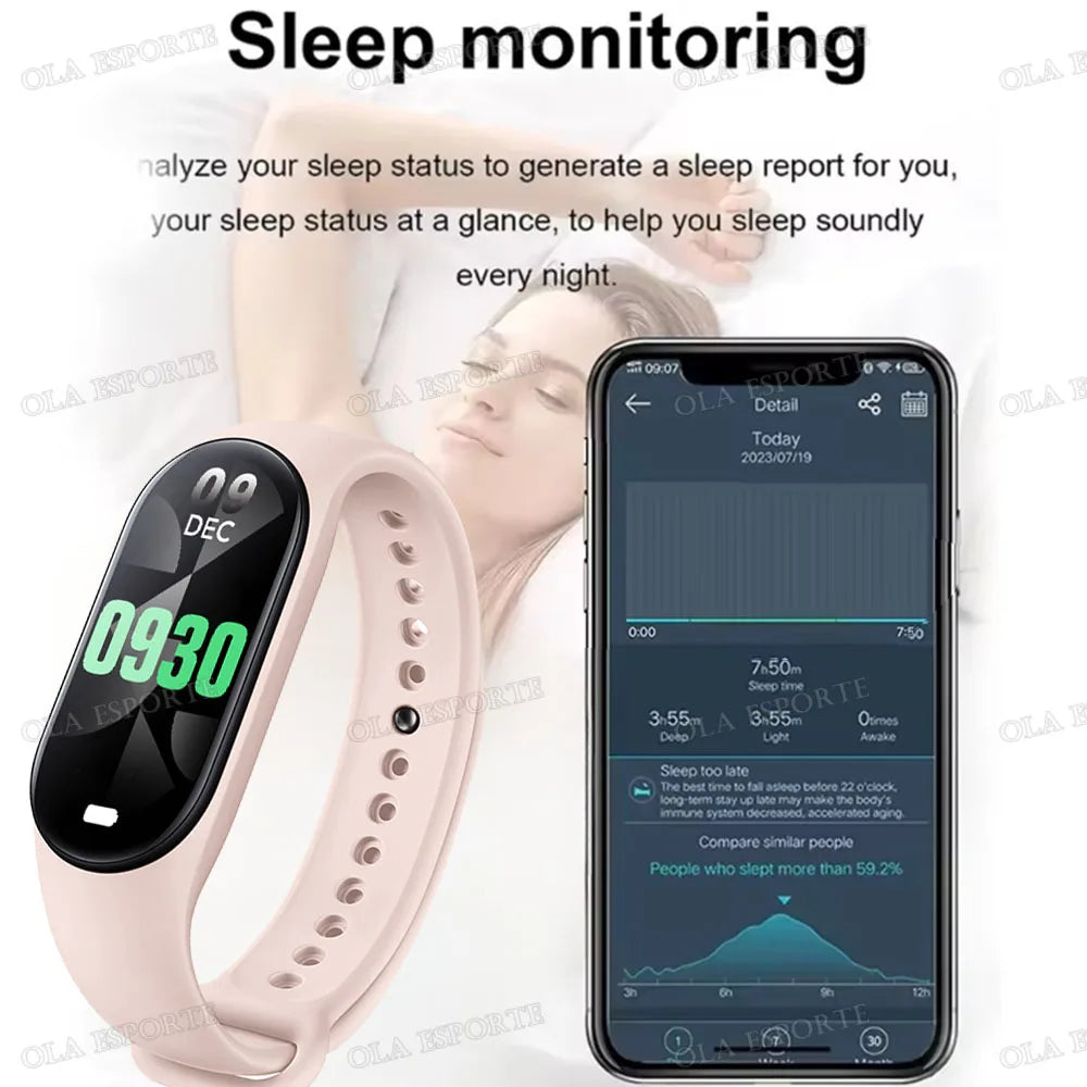 Light Smart bracelet 

New Call Reminder Smart Bracelet AI Health Fitness Tracker Blood Pressure Monitor Waterproof Smart Watch Time Display Sport Band